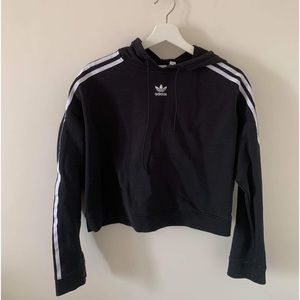 Adidas Cropped Logo Hoodie
